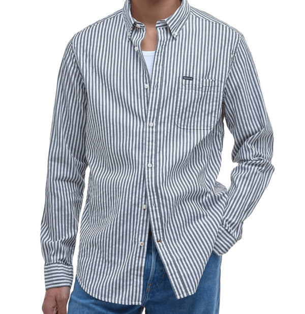 BARBOUR Slim Fit Striped Long Sleeve Shirt for Men - SS25