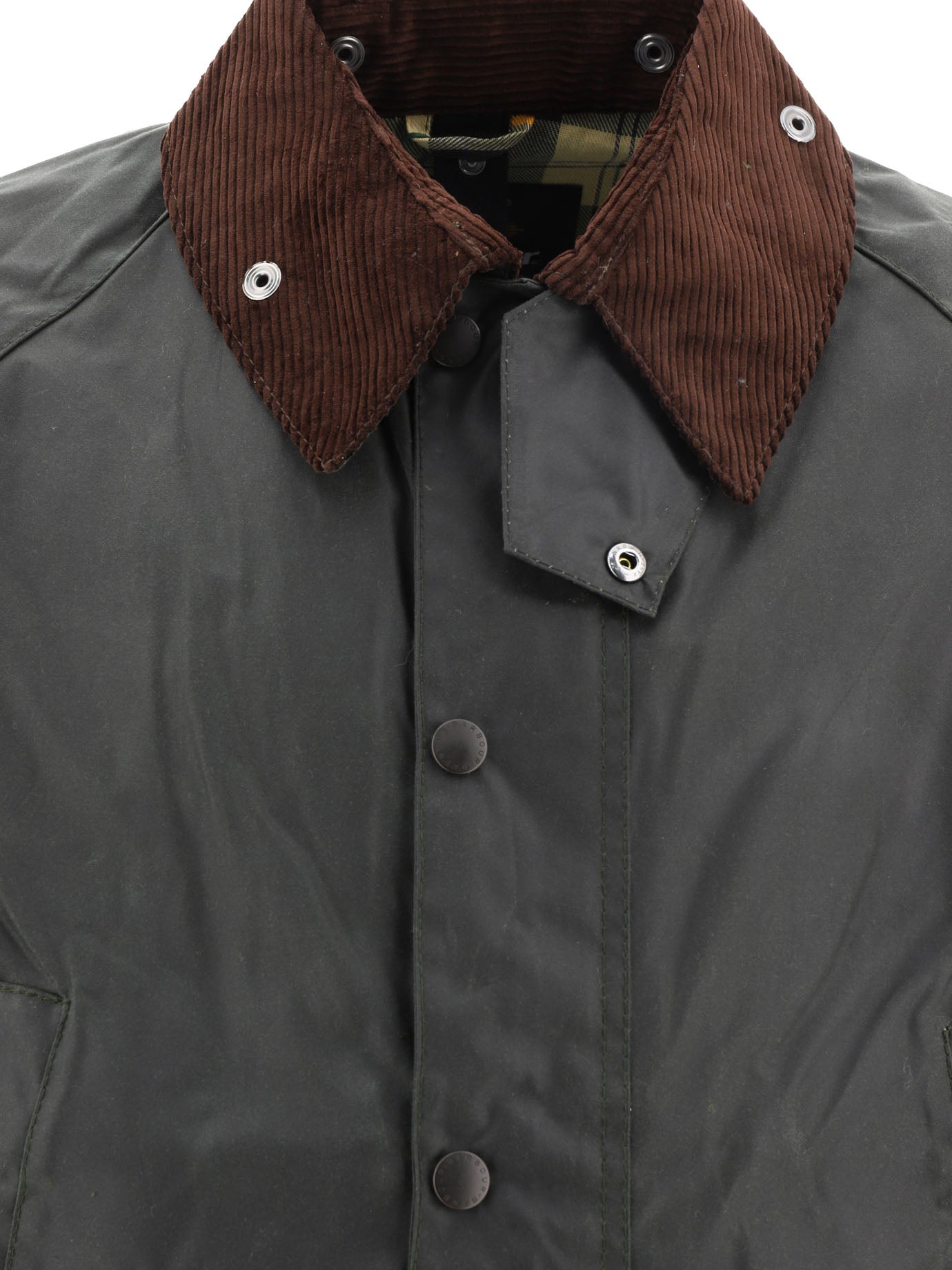 BARBOUR Classic Waxed Jacket with Corduroy Collar for Men
