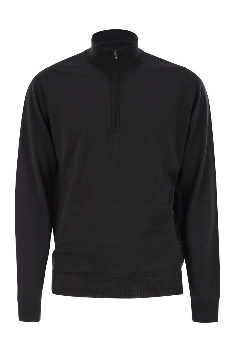 JOHN SMEDLEY High-Neck Jumper with Half Zip