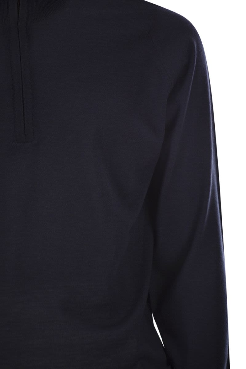 JOHN SMEDLEY High-Neck Jumper with Half Zip for Men