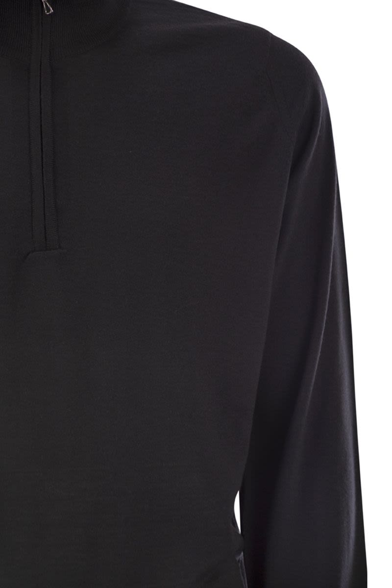 JOHN SMEDLEY High-Neck Jumper with Half Zip