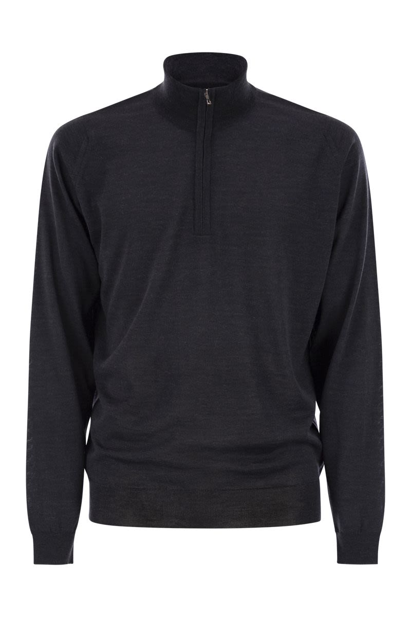 JOHN SMEDLEY High-Neck Jumper with Half Zip