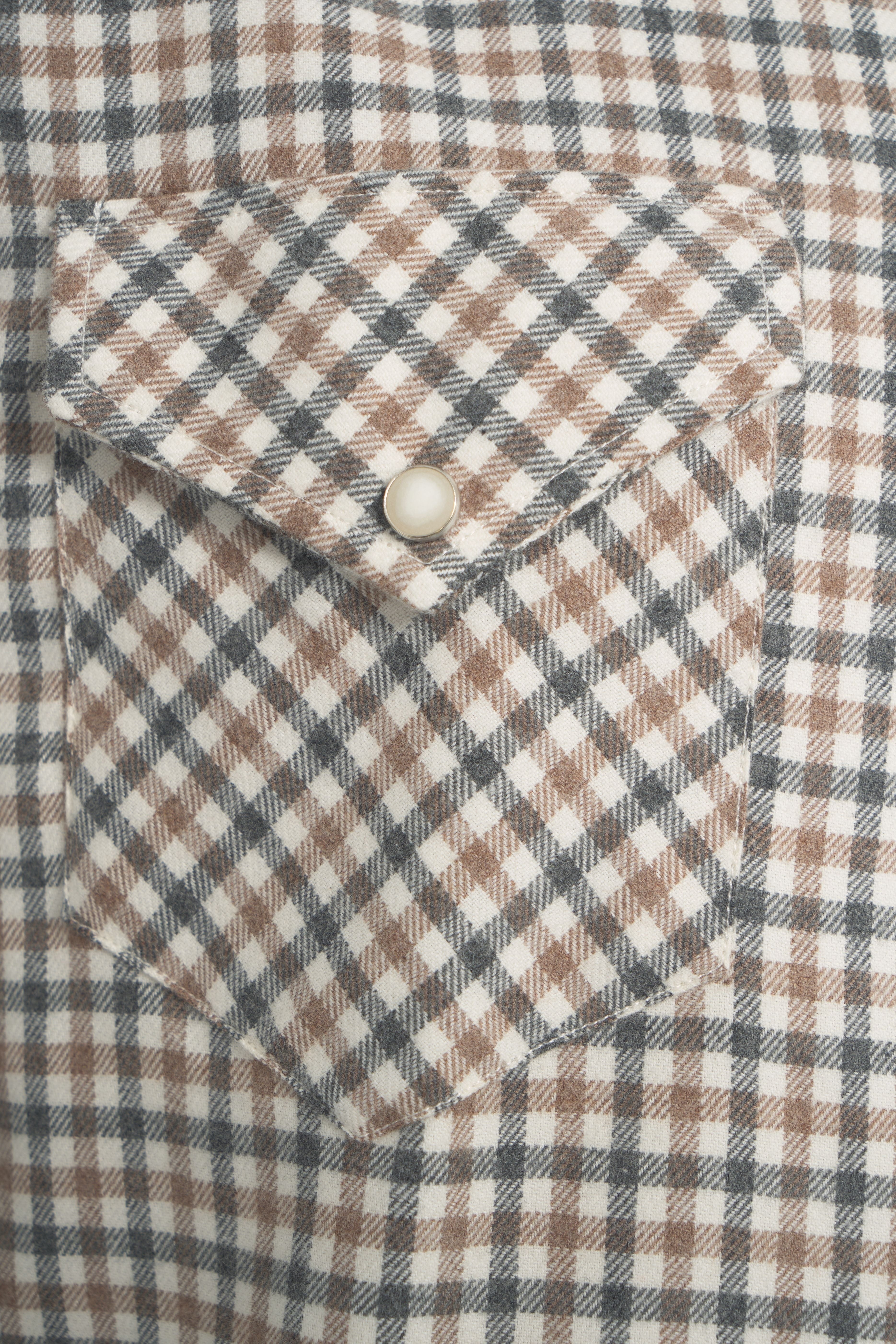BASTONCINO Mini Check Flannel Western Shirt for Men