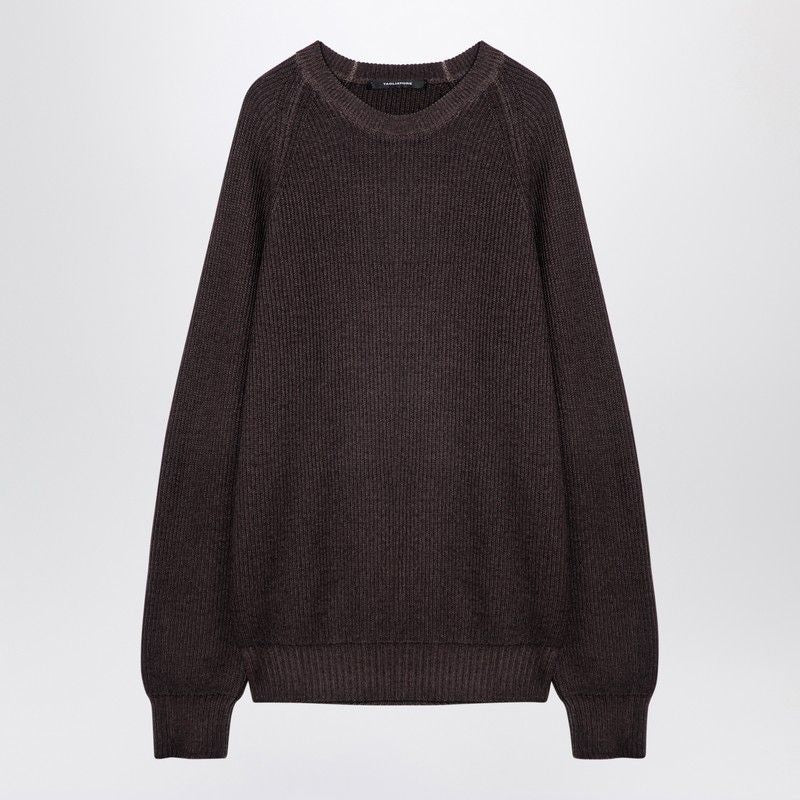TAGLIATORE Virgin Wool Crew-Neck Pullover for Men