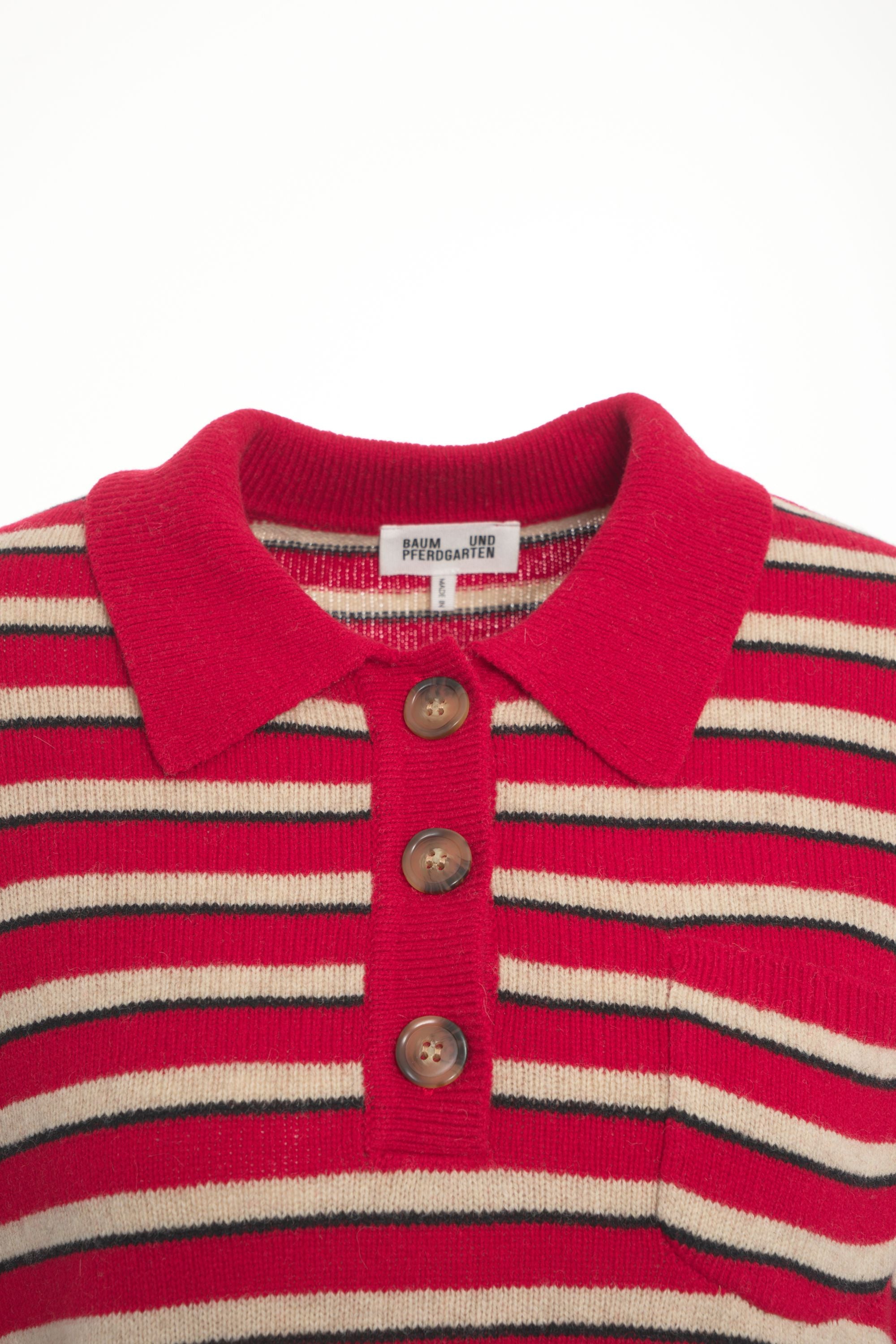BAUM UND PFERDGARTEN Striped Polo Sweater 'Cori'