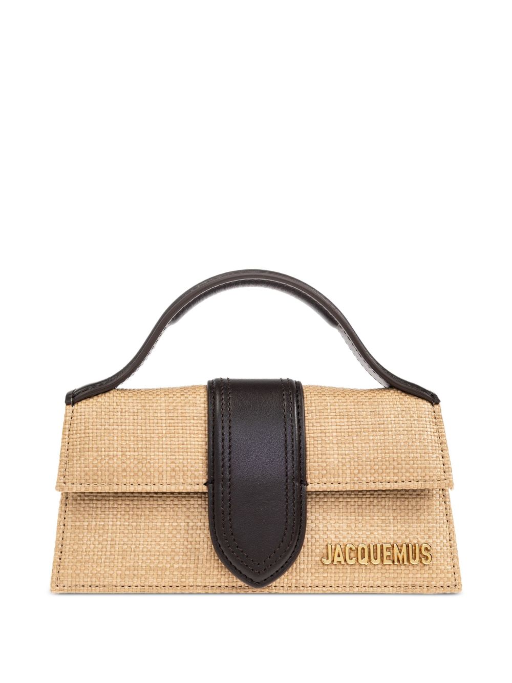 JACQUEMUS Mini Woven Texture Handbag with Leather Trim