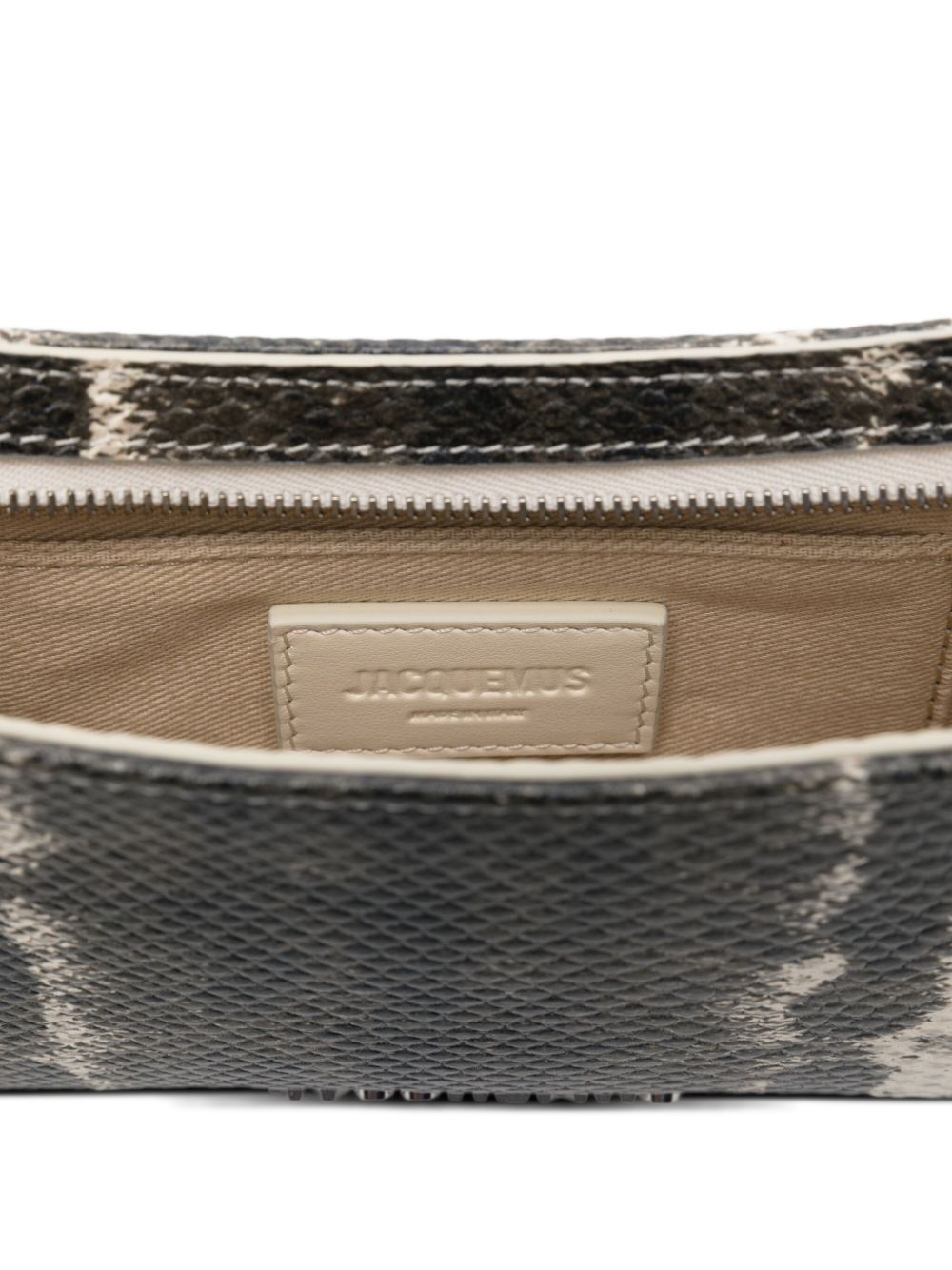JACQUEMUS Curved Mini Shoulder Handbag with Metallic Embellishments