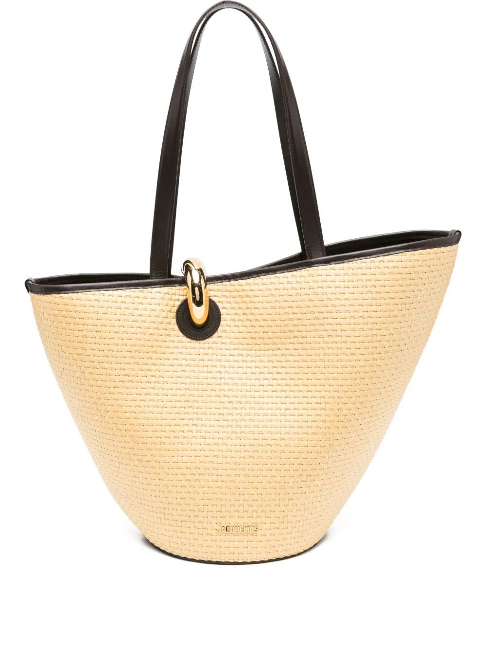 JACQUEMUS Mini Leather and Cotton Handbag