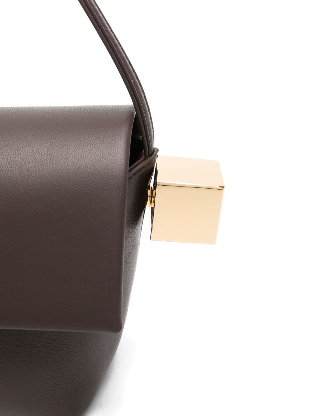 JACQUEMUS Curved Mini Shoulder Handbag with Gold-Tone Accents
