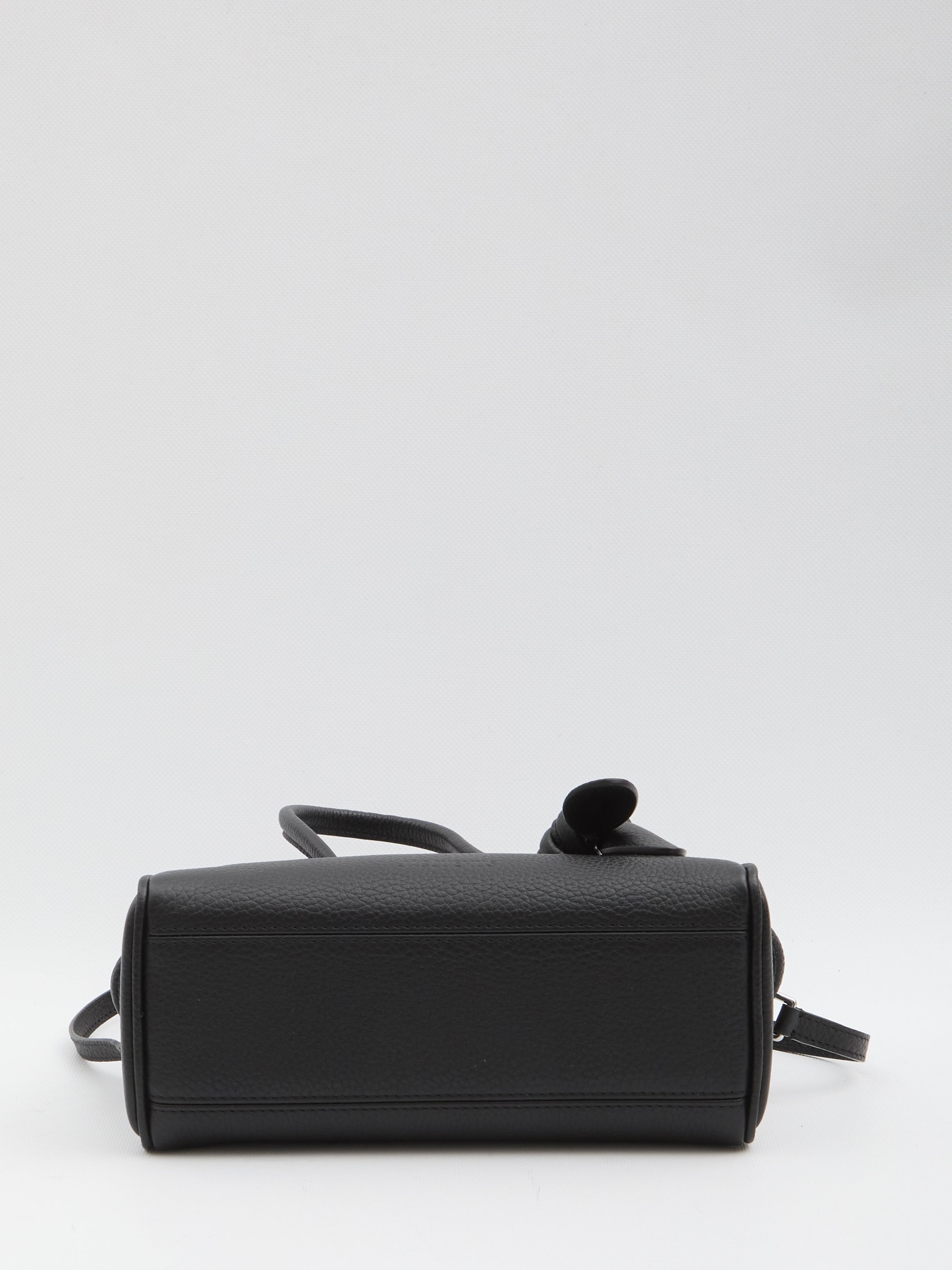 JACQUEMUS Mini Grained Leather Bowling Handbag - 26 x 16 x 11 cm