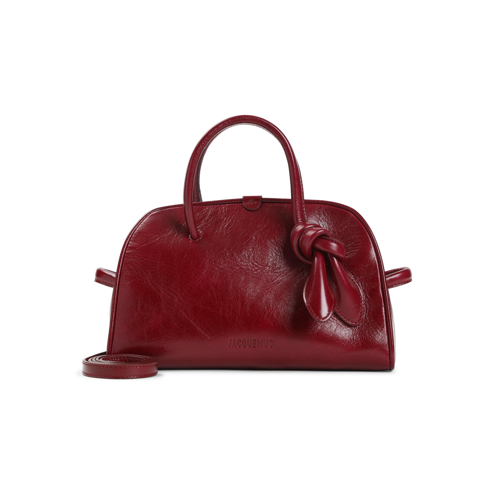 JACQUEMUS Mini Curved Handle Handbag with Knot Detail