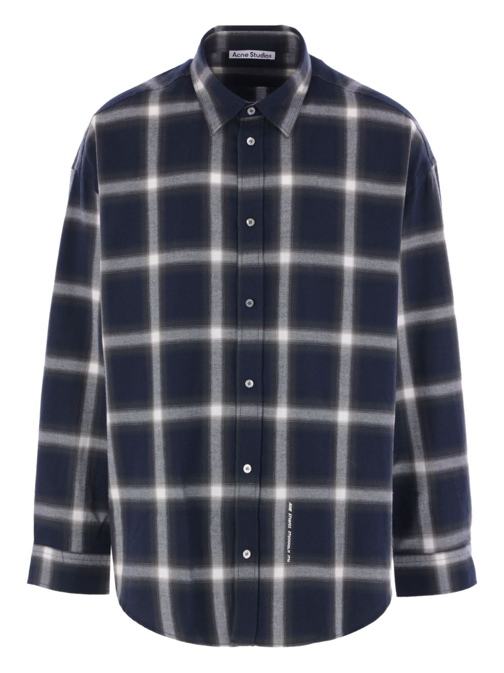 ACNE STUDIOS Button-Up Checkered Design Shirt - Relaxed Fit, Size 46
