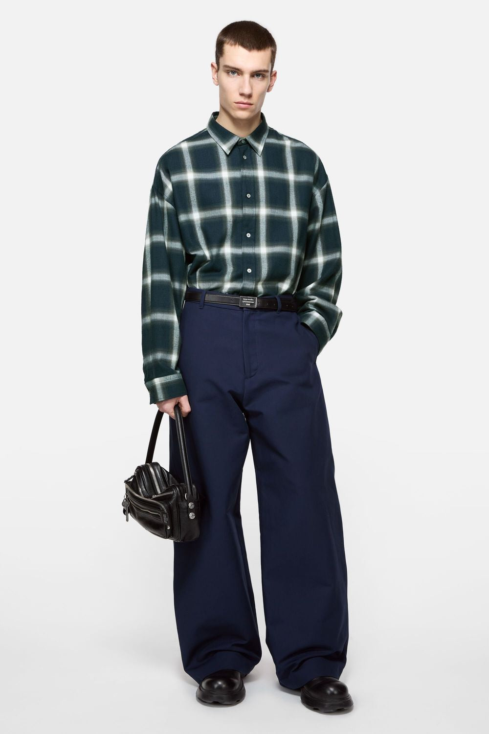 ACNE STUDIOS Flannel Shadow Check Long Sleeve Shirt