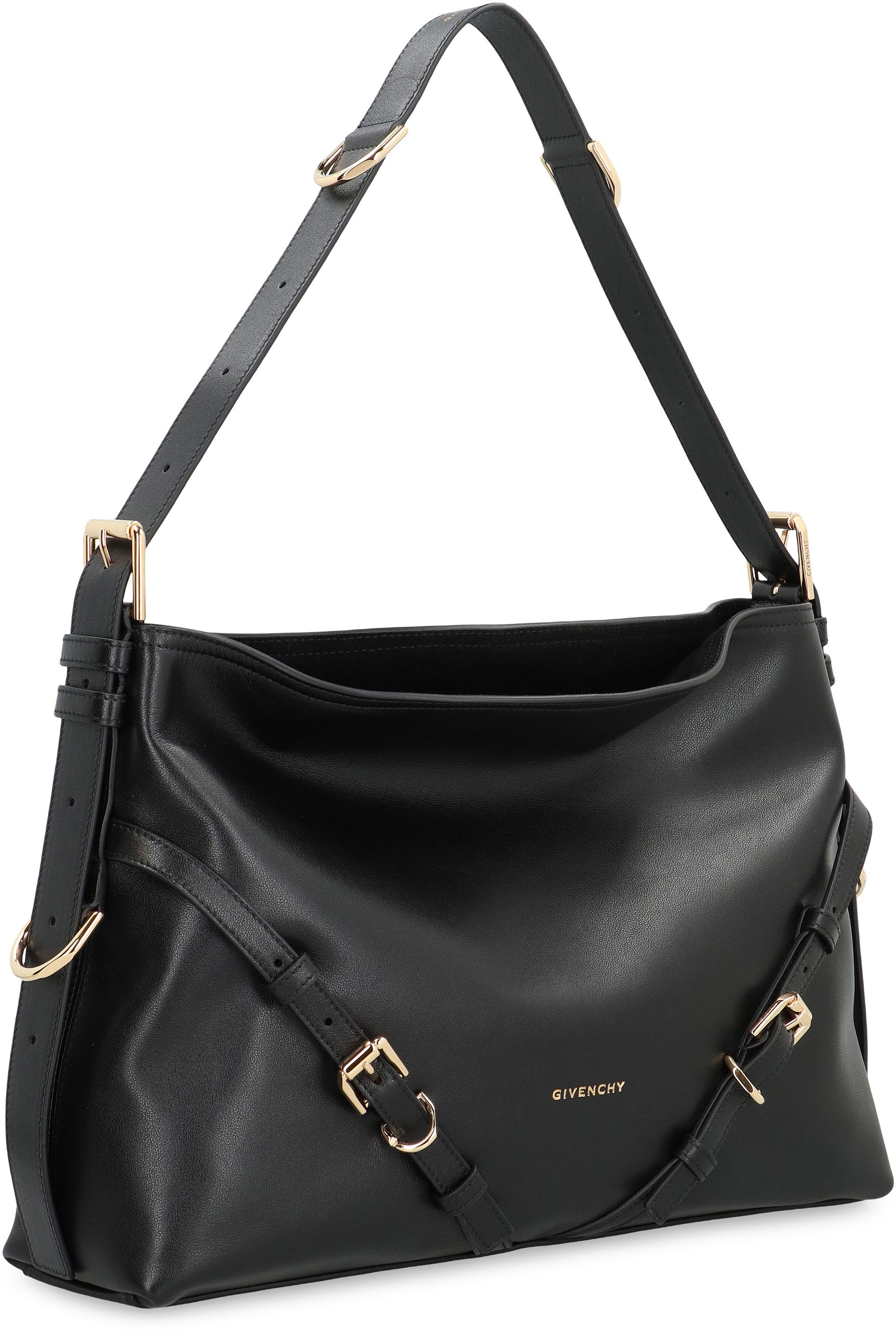 GIVENCHY Leather Shoulder Handbag with Buckle Strap