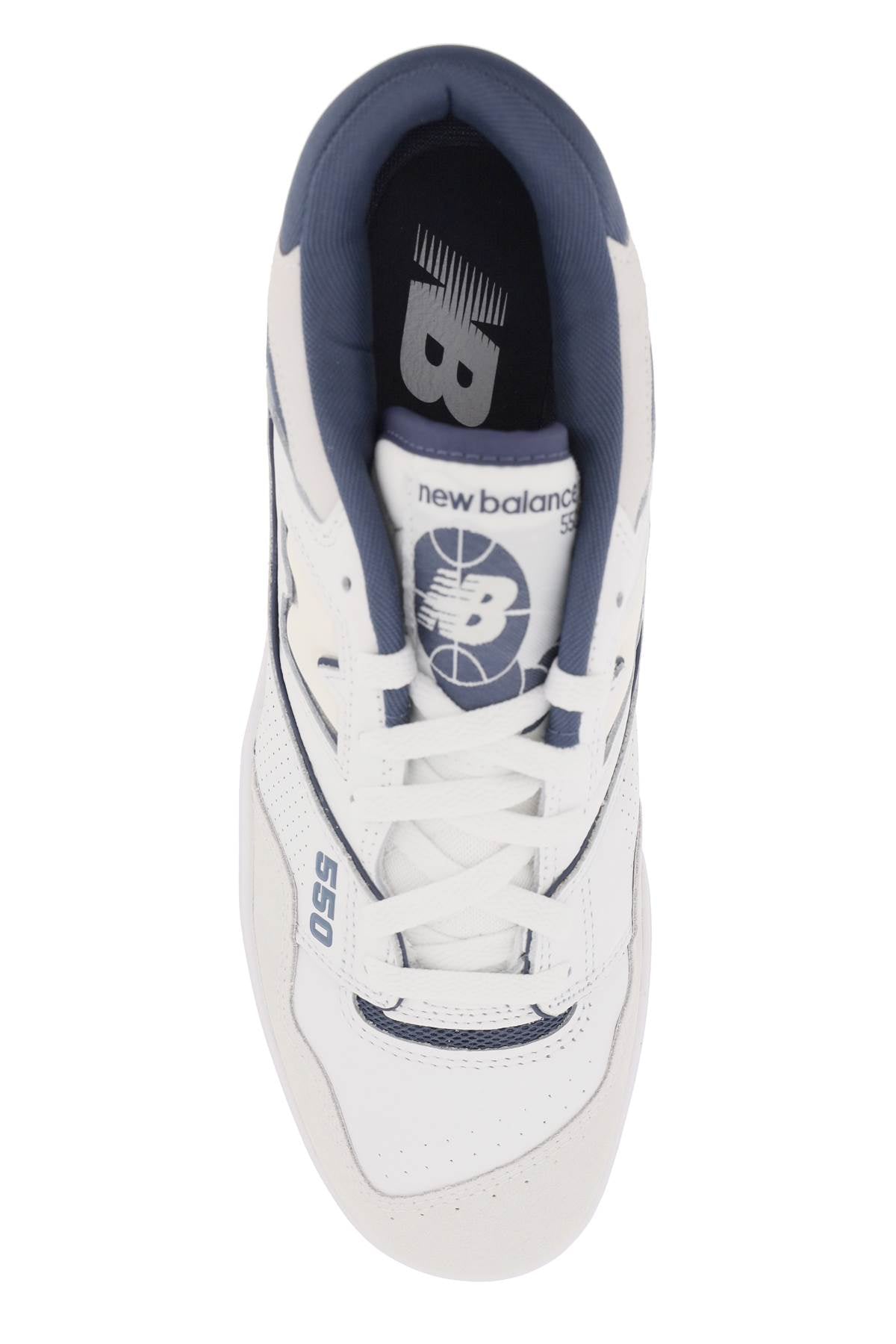 NEW BALANCE Two-Tone Leather and Fabric 550 Sneaker for All