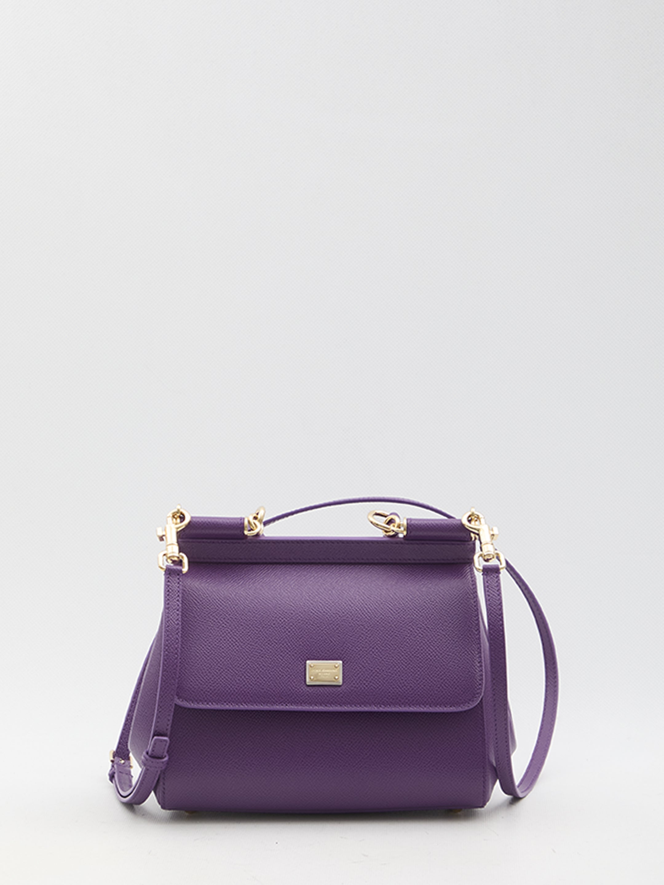 DOLCE & GABBANA Sicily Media Leather Handbag