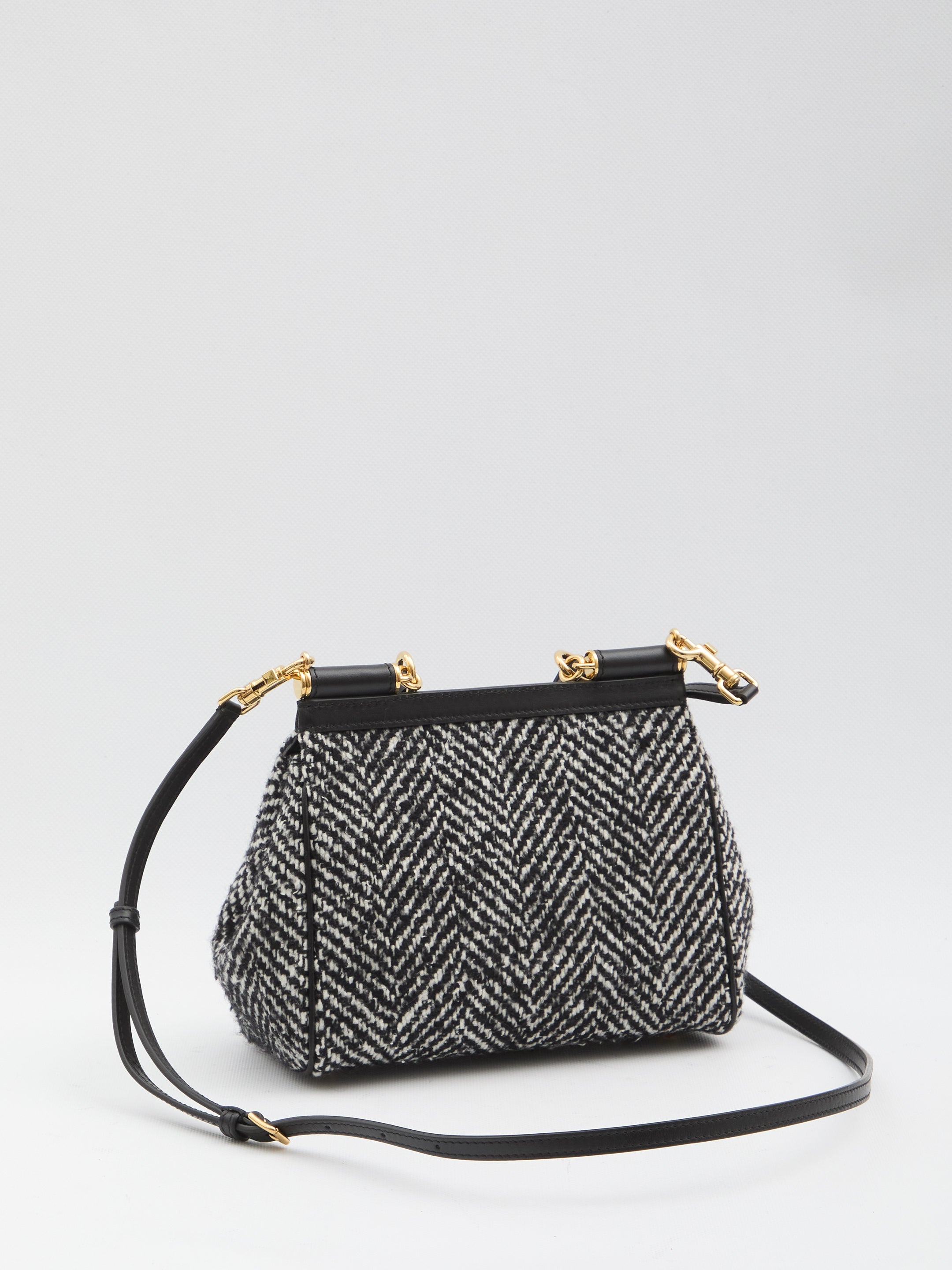 DOLCE & GABBANA Chevron Fabric Handbag - Medium Size