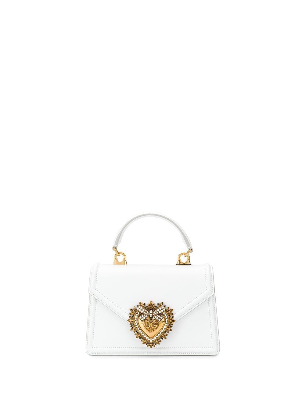 DOLCE & GABBANA Mini Leather Handbag with Sacred Heart Plaque