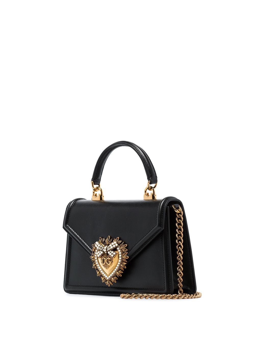 DOLCE & GABBANA Mini Devotion Leather Handbag - 13 CM x 19 CM x 4.5 CM