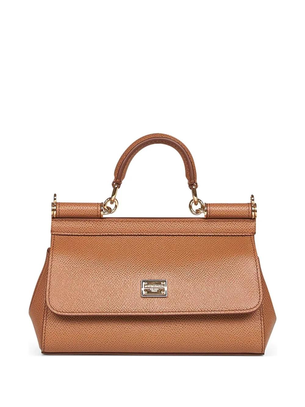 DOLCE & GABBANA Elegantly Crafted Leather Handbag with Top Handle