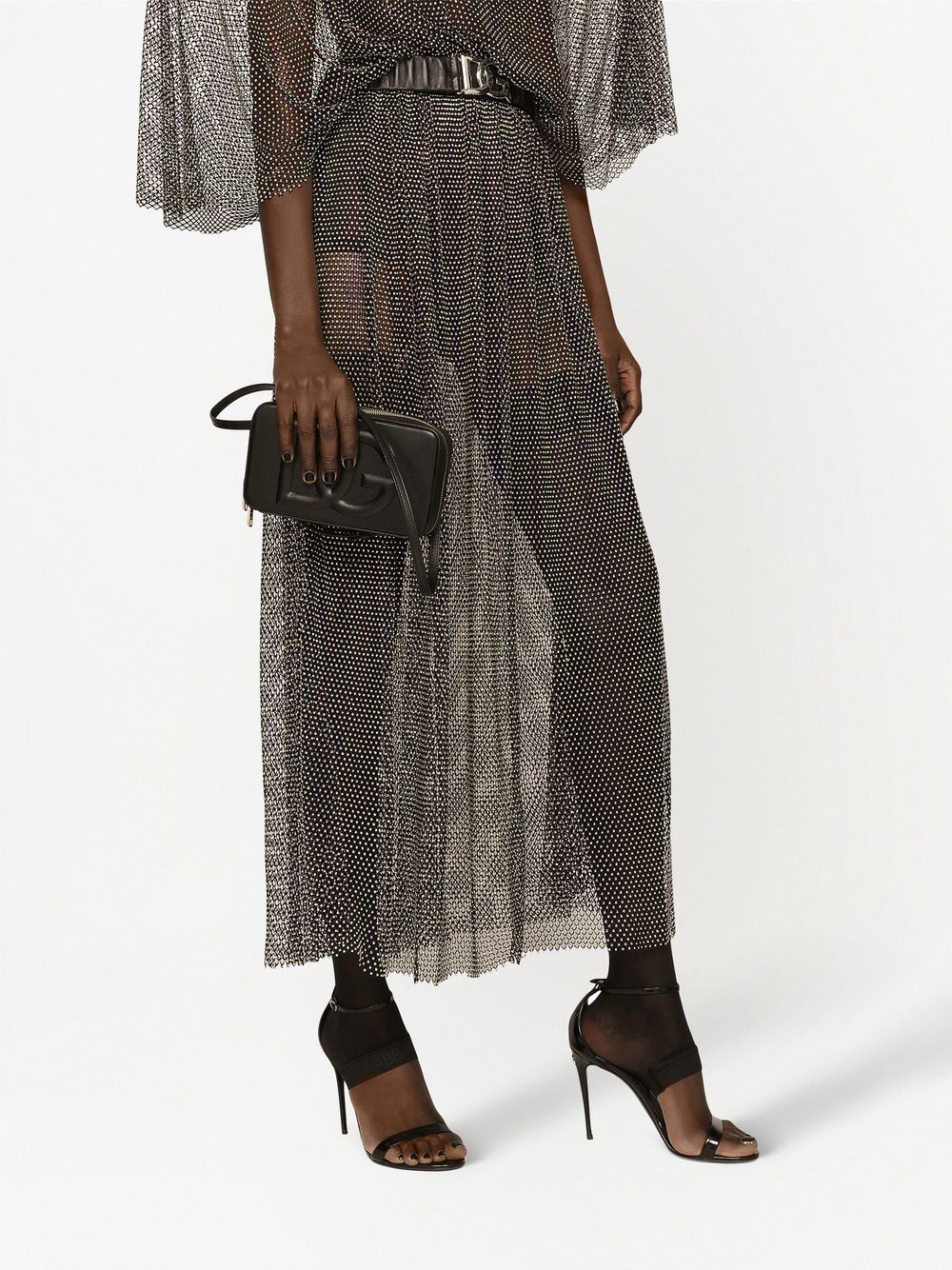 DOLCE & GABBANA Mini Embossed Logo Leather Camera Handbag