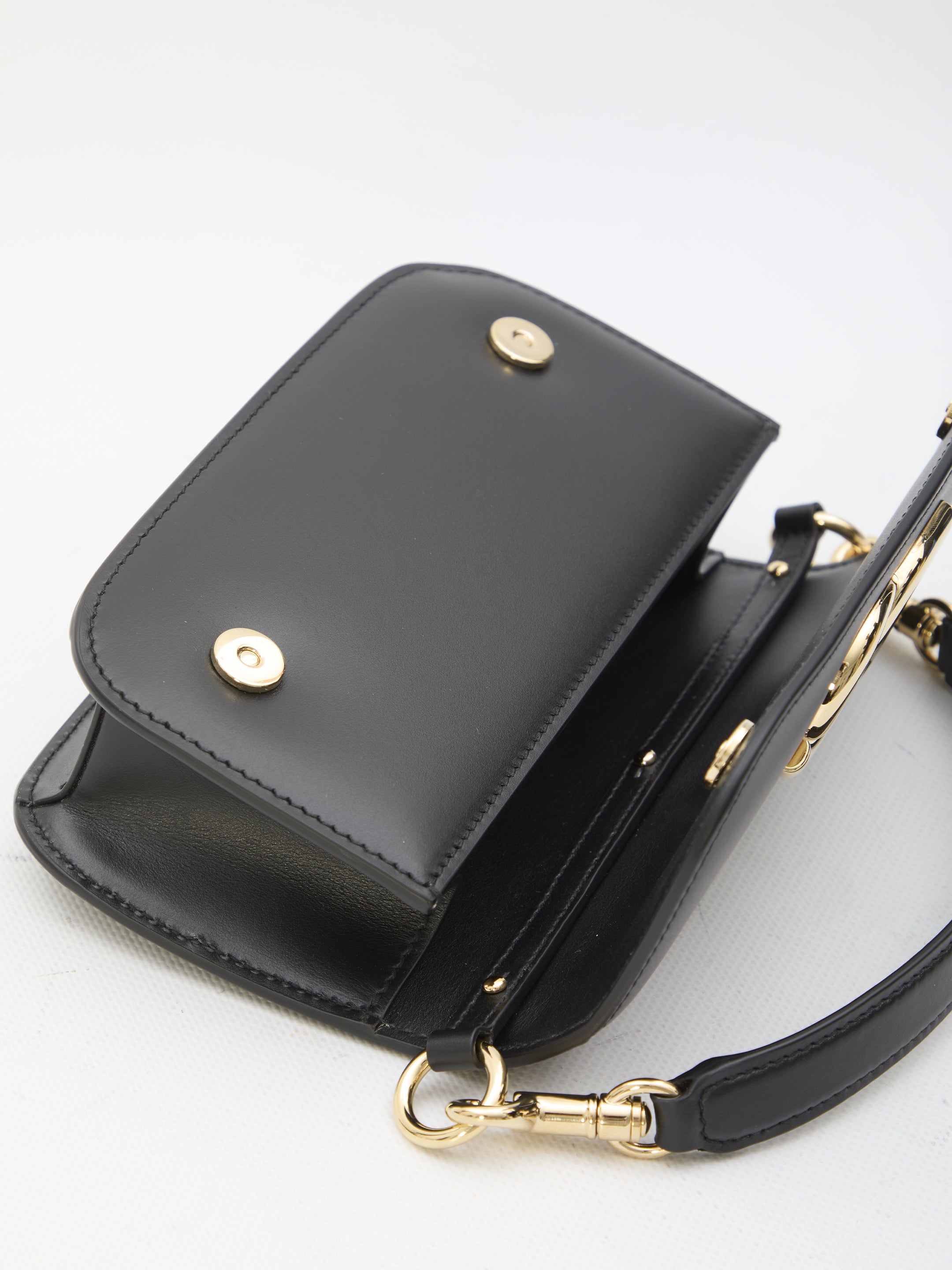DOLCE & GABBANA Leather Grained Texture Crossbody Handbag