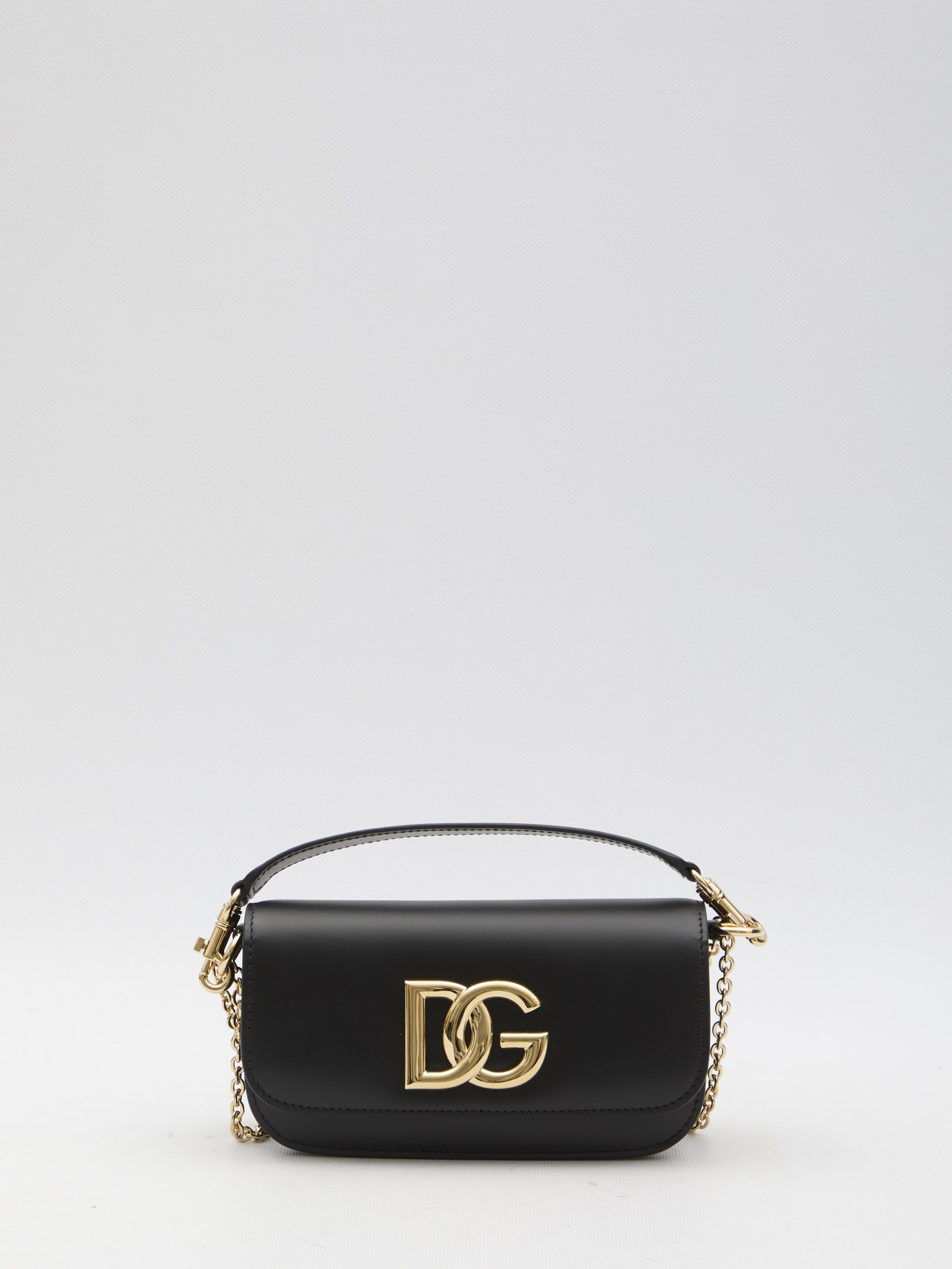 DOLCE & GABBANA Leather Grained Texture Crossbody Handbag