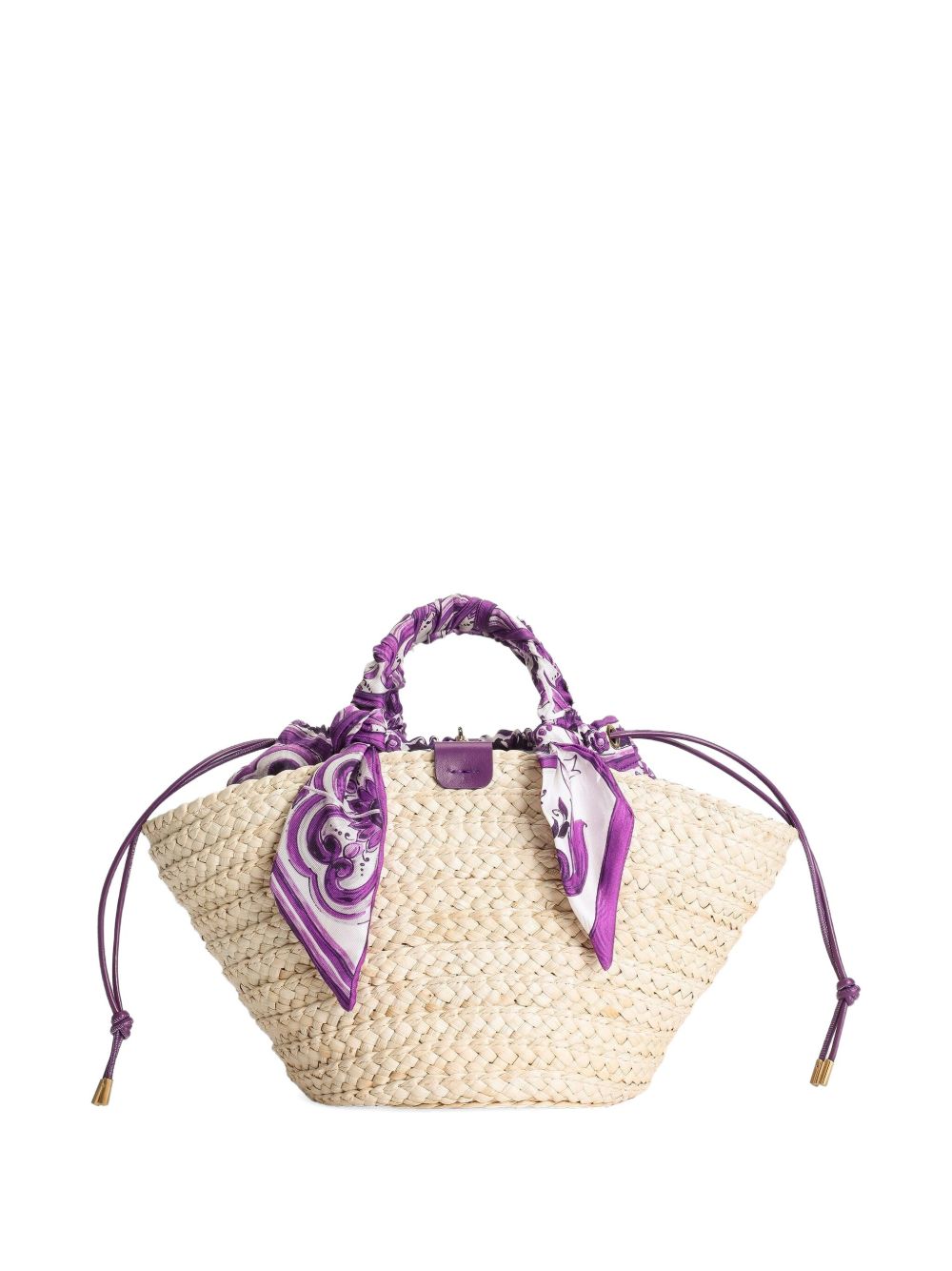 DOLCE & GABBANA Kendra Mini Straw Tote Handbag