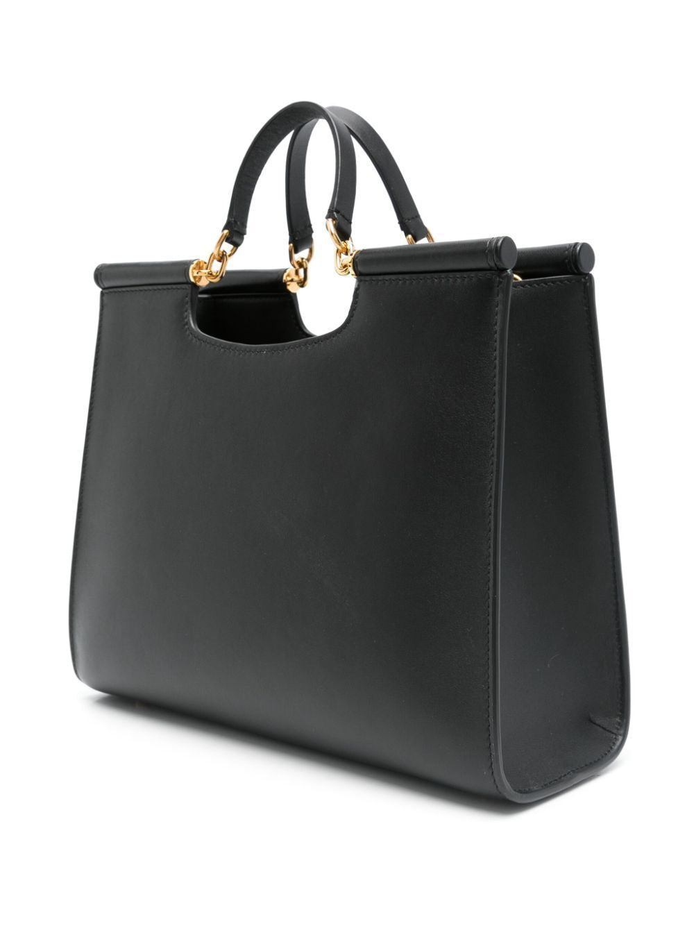 DOLCE & GABBANA Chic Shopping Tote with Golden Details