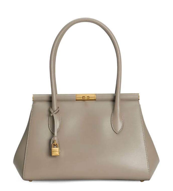 DOLCE & GABBANA Leather Handbag with Twist-Lock and Padlock Fastening