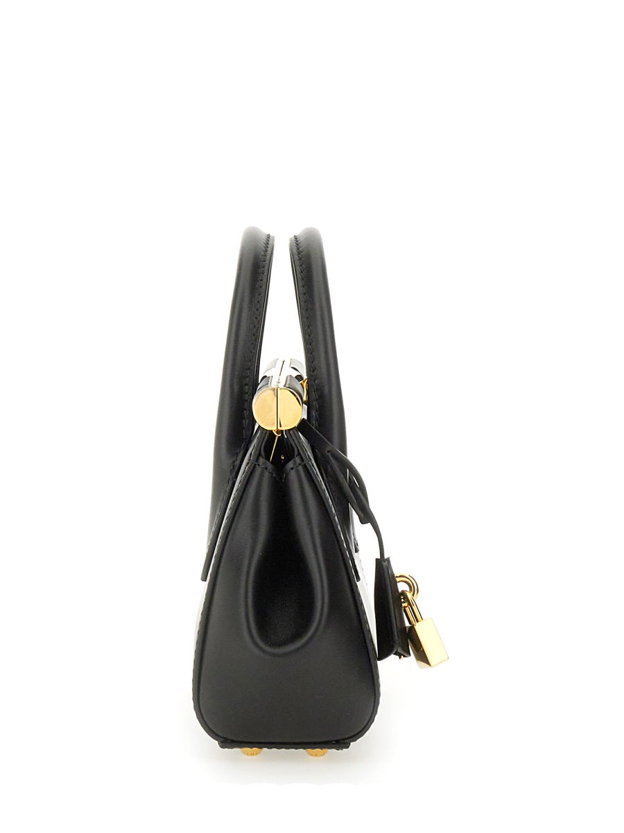 DOLCE & GABBANA Elegant Leather Handbag with Twist-Lock Closure for Women