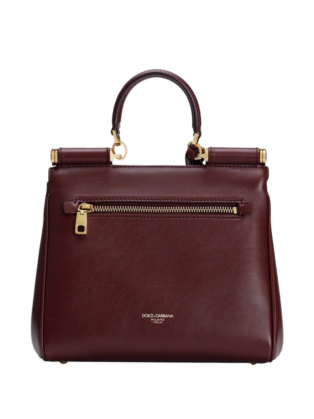 DOLCE & GABBANA Gold-Tone Hardware Handbag with Detachable Shoulder Strap