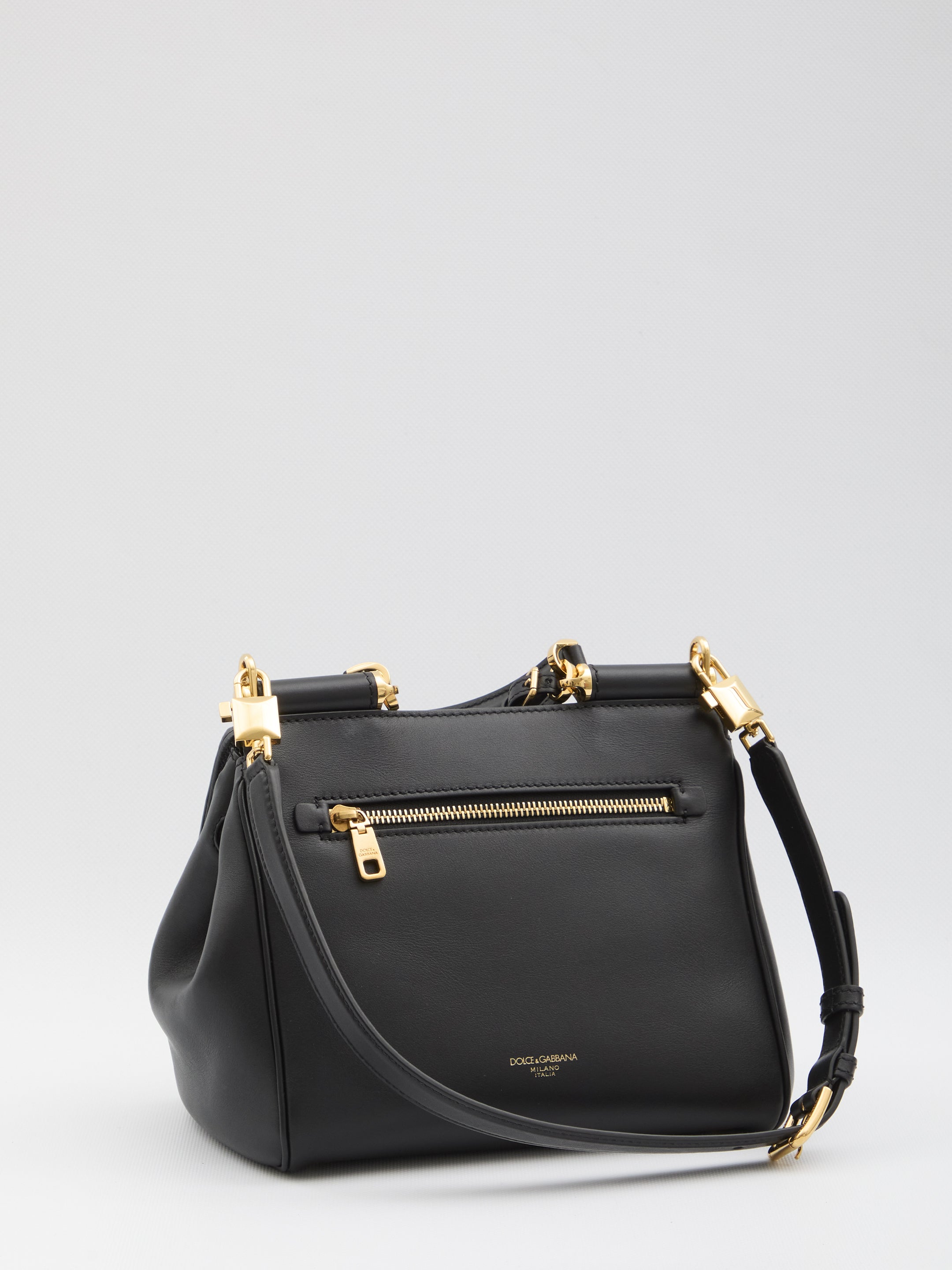 DOLCE & GABBANA Medium Structured Leather Handbag
