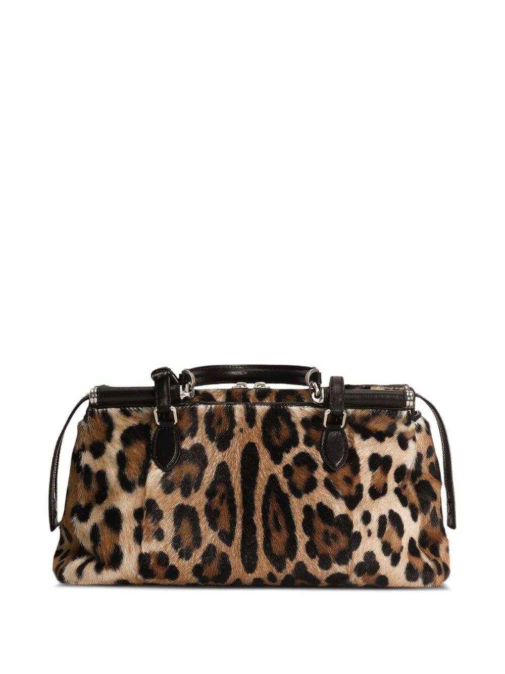 DOLCE & GABBANA Vittoria Animal Print Handbag with Dual Shoulder Straps