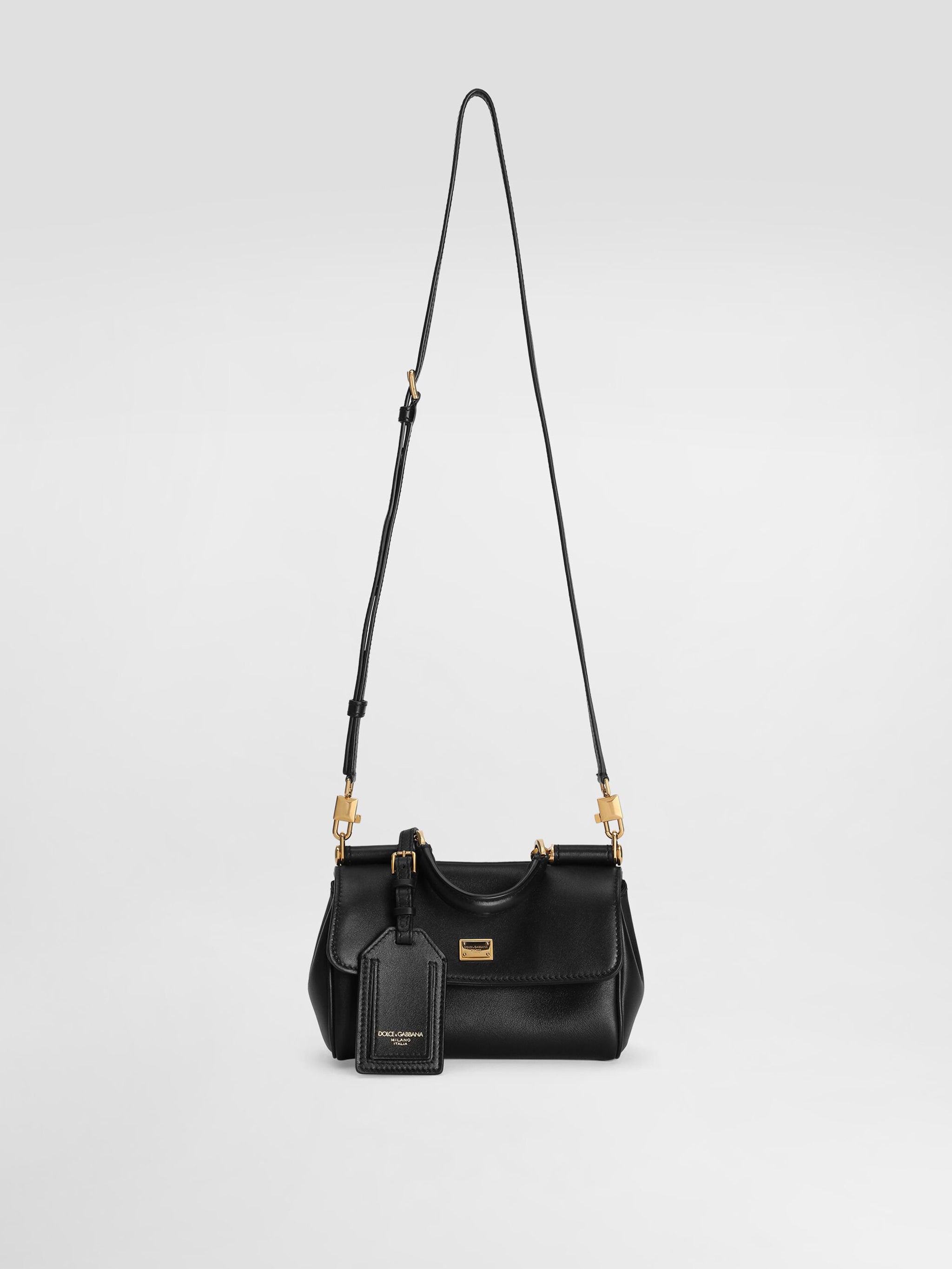 DOLCE & GABBANA Mini Luxury Handbag with Vintage Brass Accents - Dimensions: H12 x W19 x D8.5 cm