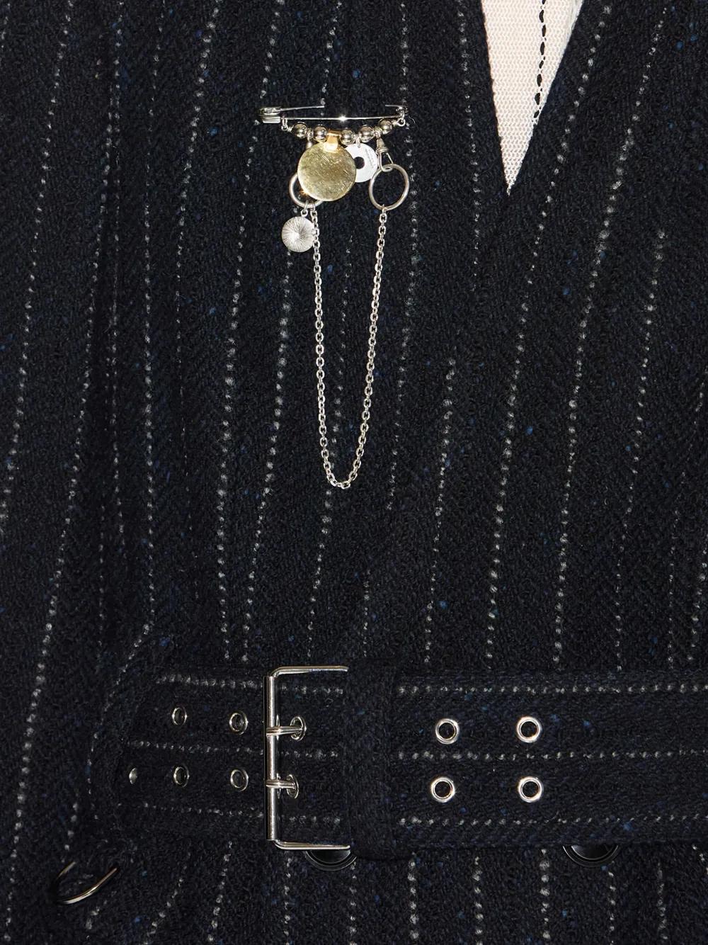 ISABEL MARANT Mini Safety Pin Brooch with Chain-Link Detailing