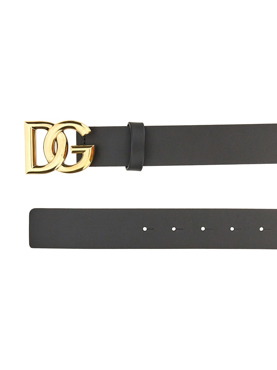 DOLCE & GABBANA DG Logo Leather Belt