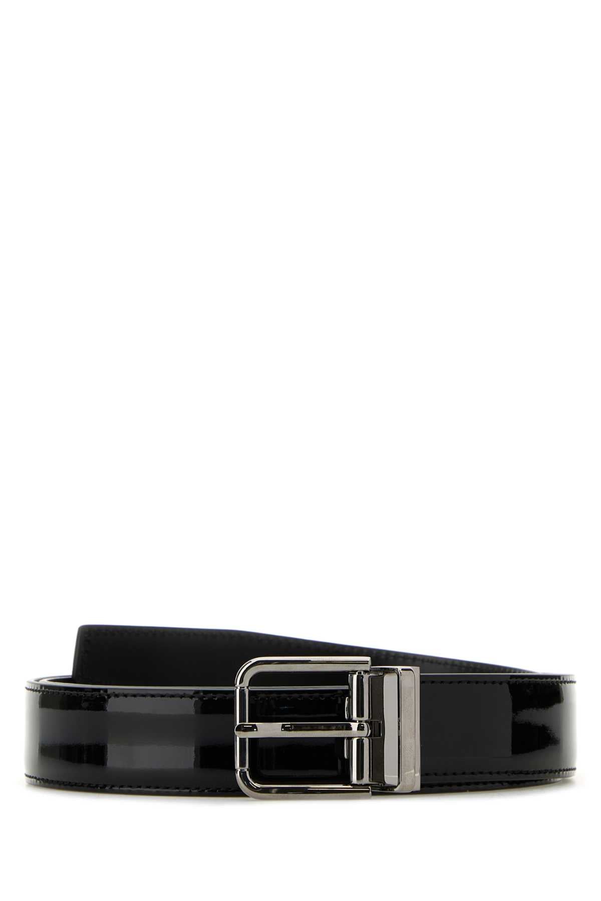 DOLCE & GABBANA Premium Patent Calfskin Belt for Men