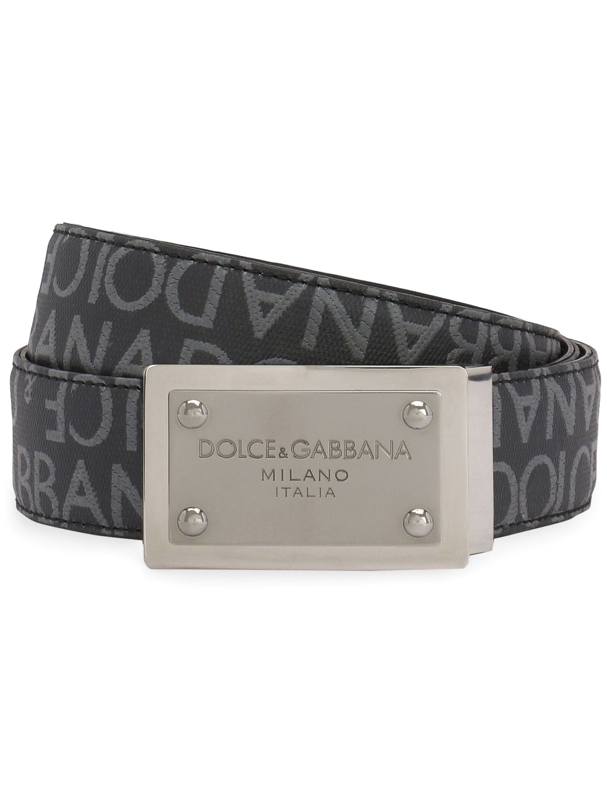 DOLCE & GABBANA Coated Jacquard Belt for Men