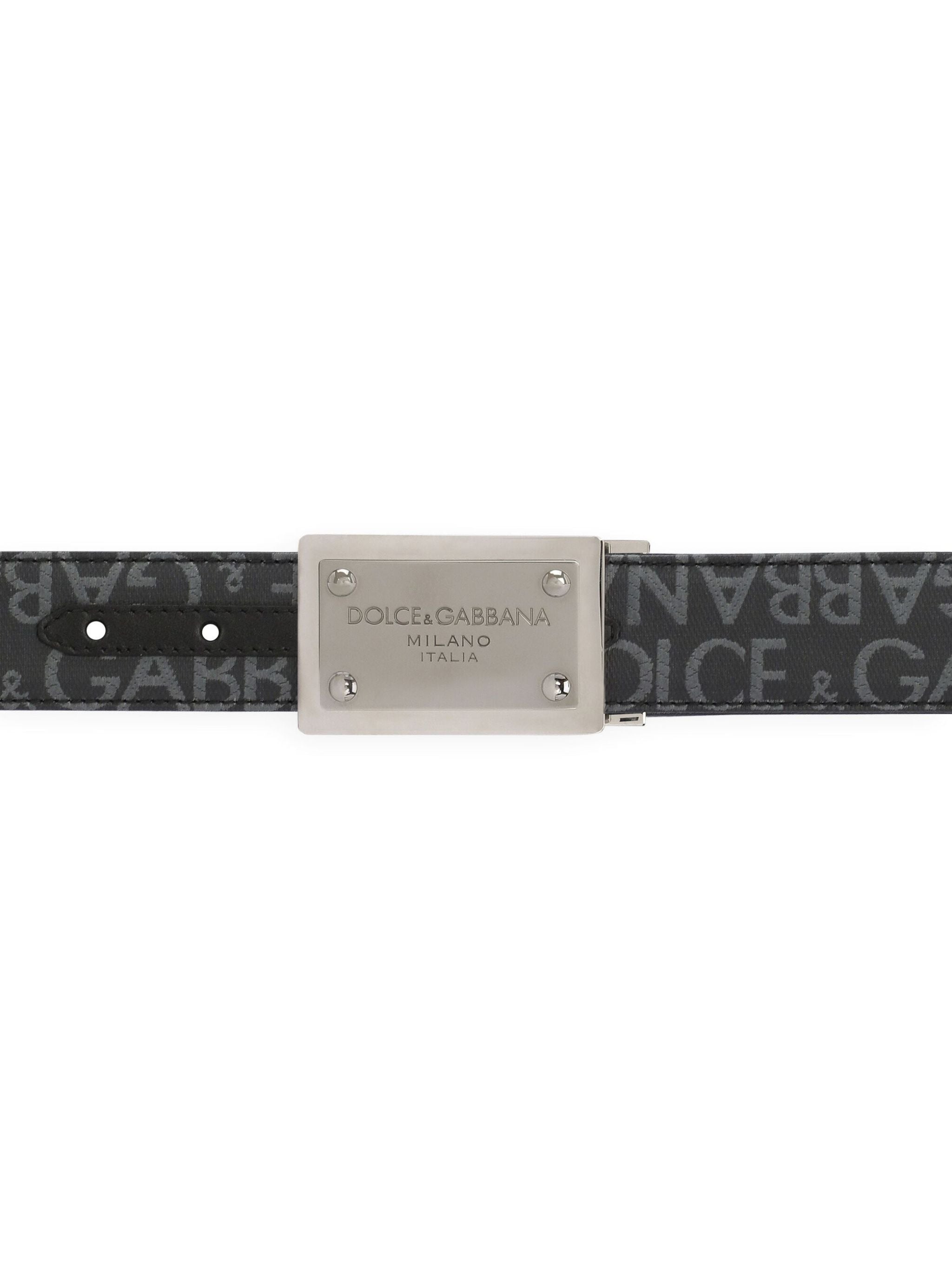 DOLCE & GABBANA Coated Jacquard Belt for Men