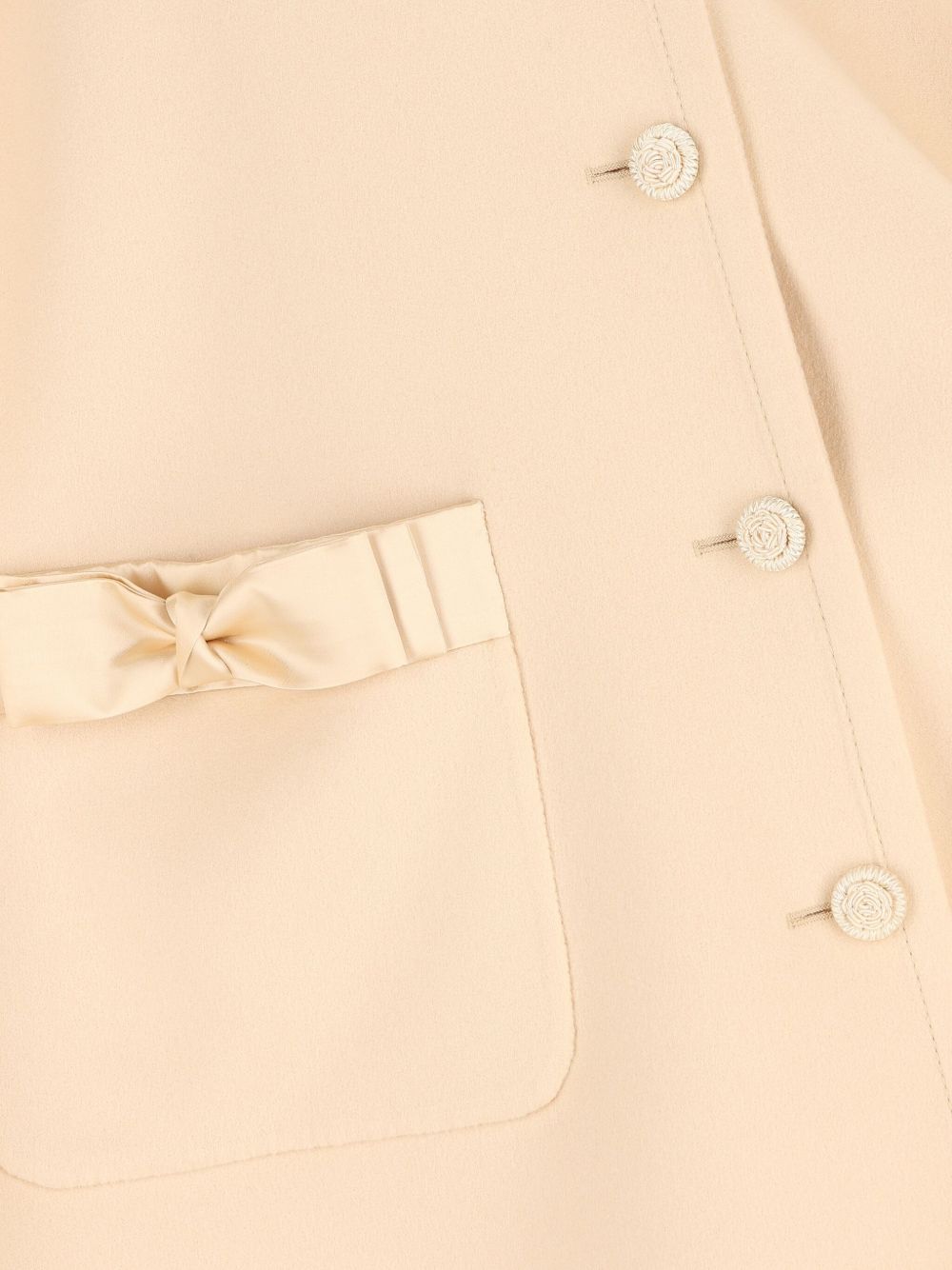 VALENTINO High Collar Flared Jacket with Satin Bow Details
