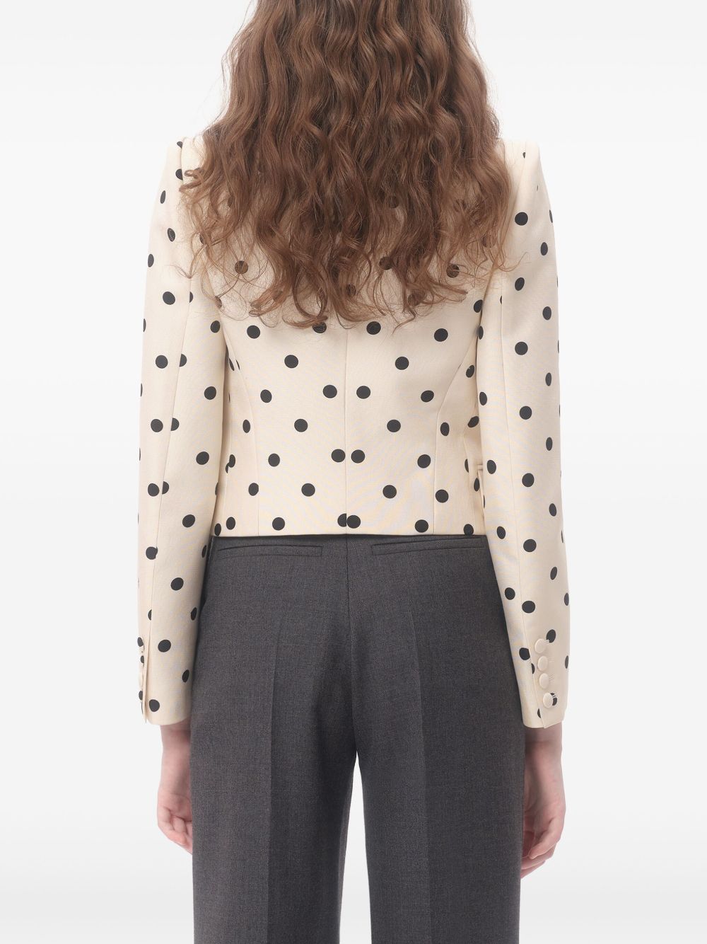 VALENTINO Silk Blazer Jacket with Polka Dot Print for Women
