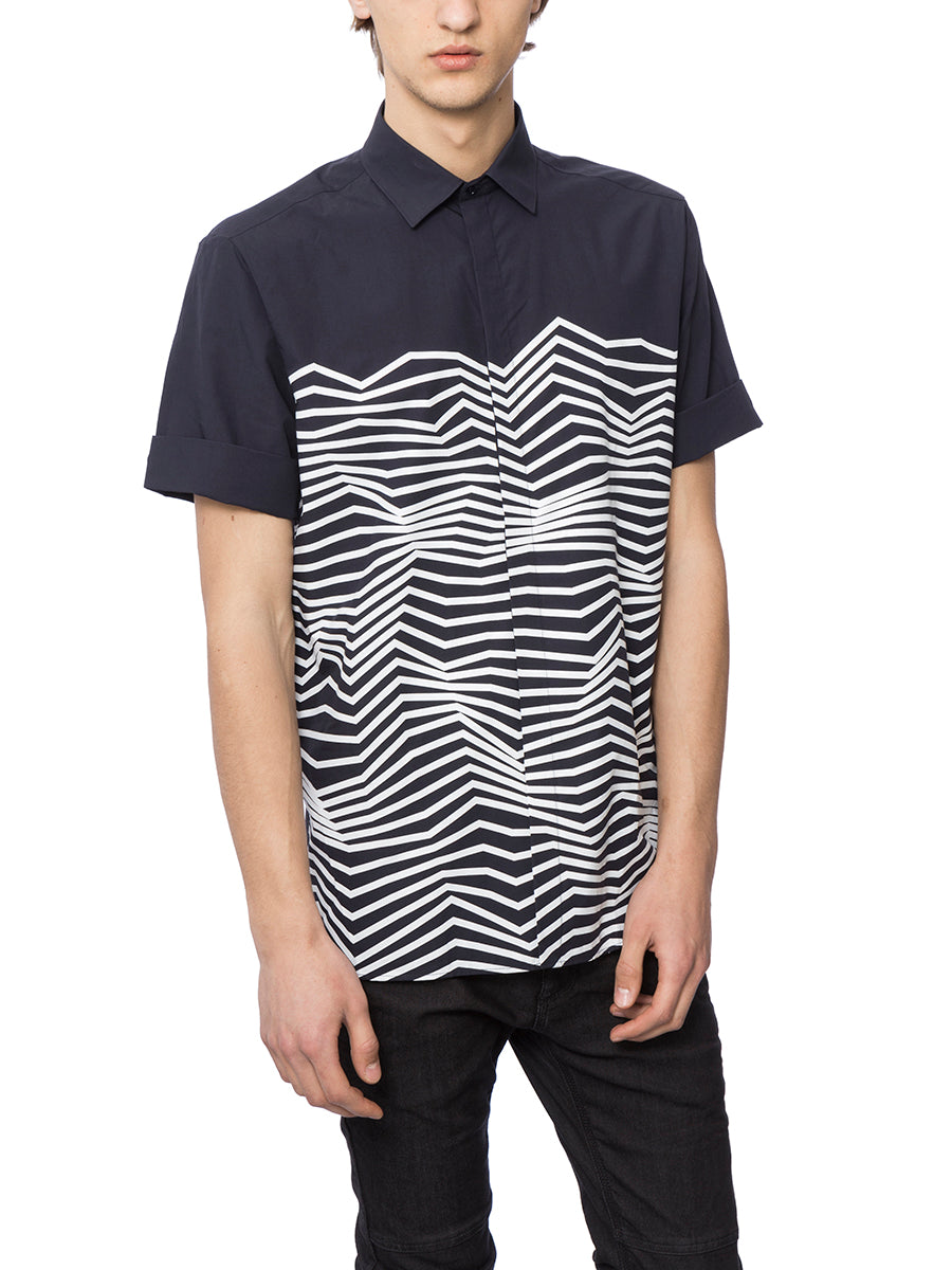 NEIL BARRETT Slim Fit Cotton Shirt with Hidden Buttons - Size 39