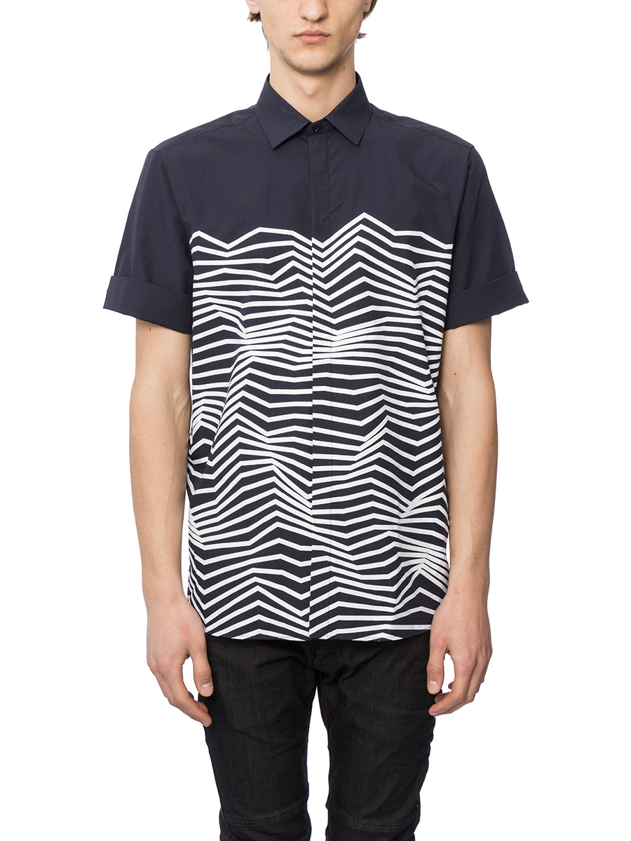 NEIL BARRETT Slim Fit Cotton Shirt with Hidden Buttons - Size 39