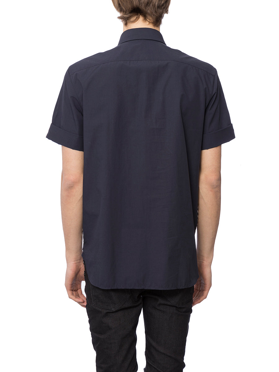 NEIL BARRETT Slim Fit Cotton Shirt with Hidden Buttons - Size 39