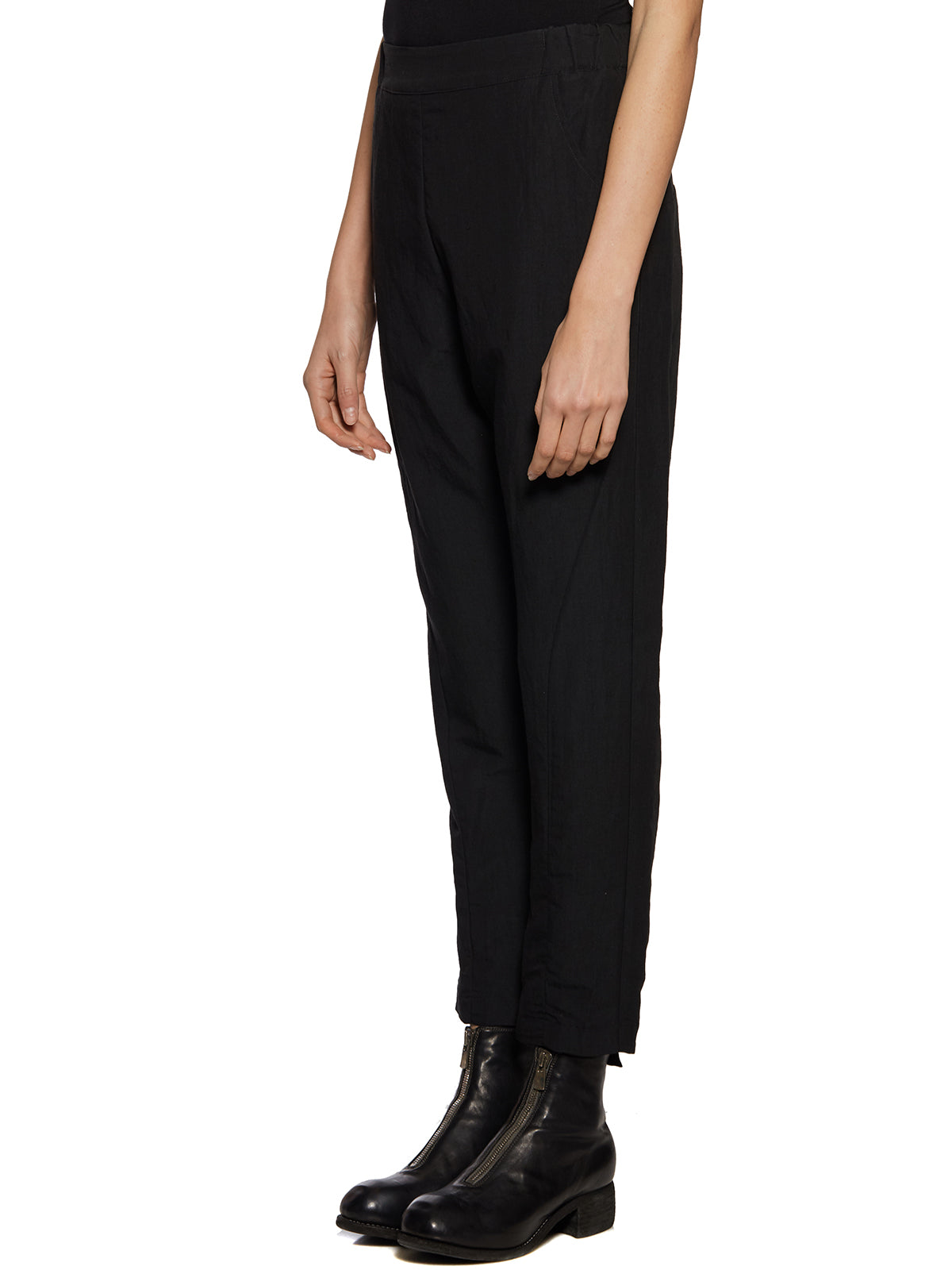 NOSTRASANTISSIMA Linen Canvas Pants with Elastic Waist - Size 40