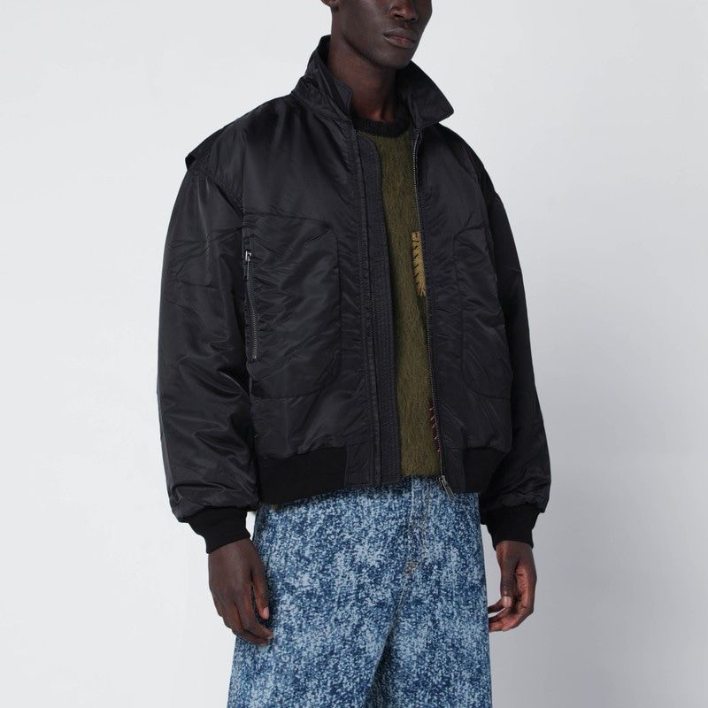 BRAIN DEAD Men's Nylon Zip Bomber Jacket