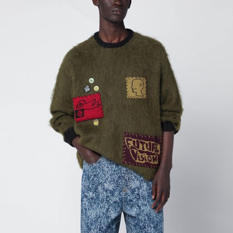 BRAIN DEAD Oversized Alpaca-Blend Crewneck Sweater for Men