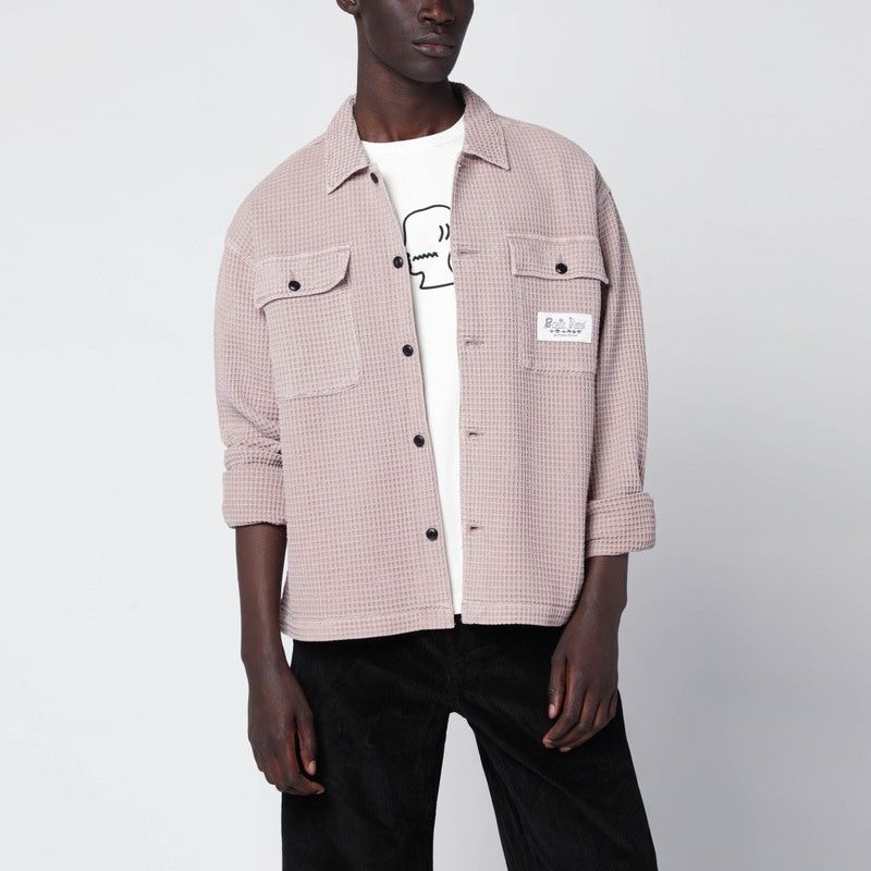 BRAIN DEAD Honeycomb Cotton Button-Up Shirt for Men