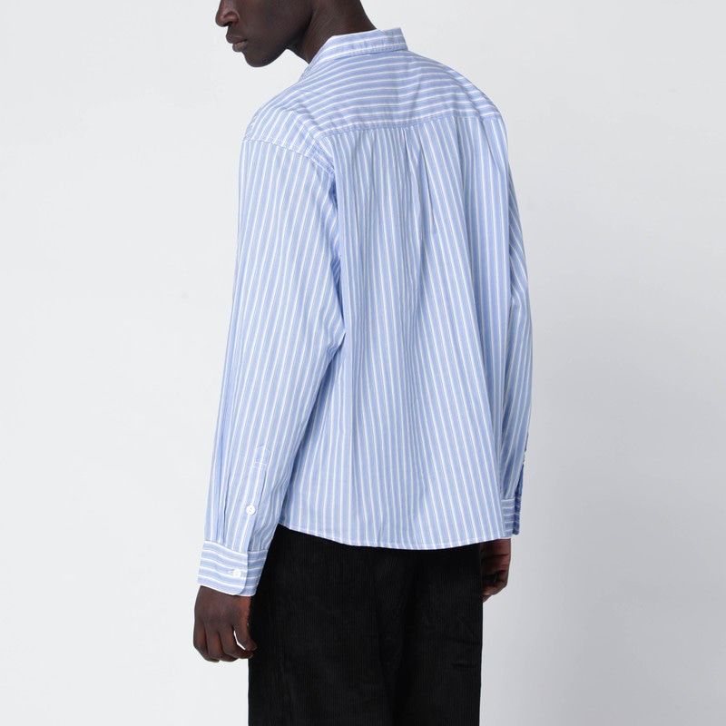 BRAIN DEAD Striped Button-Up Shirt with Painted Patch